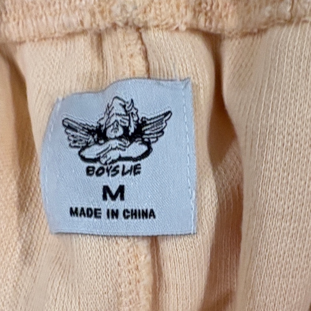 Boys Lie Peach cherub waffle Joggers “I am not wear you left me”  size Medium - Picture 6 of 7